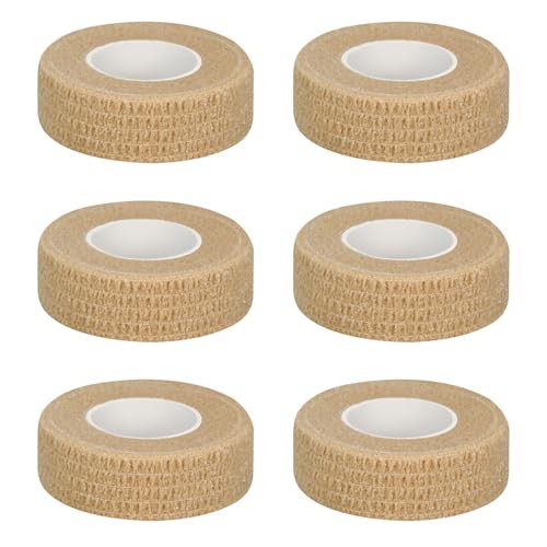6-Pack Self-Adherent Bandage Wraps, 1/2in x 5 Yards - Skin Color