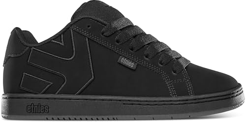 Classic Skate Sneakers - Etnies Fader Black Raw with Cushioned Fit