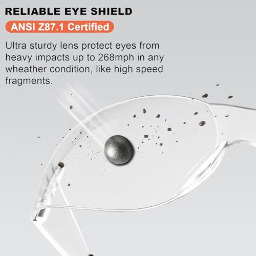 ANSI Z87.1 Clear Safety Glasses Bulk 36 pack, Safety Glasses for men and women, Scratch&Impact-Resistant Clear Protective Glasses for construction, lab, in-/outdoor work