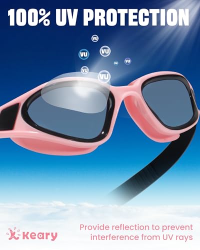 Swim Goggles for Adults & Youth - Anti-Fog UV Protection - Black