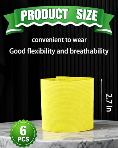 Captain's Armband Set - 6 Colors for Soccer & Rugby - Yellow