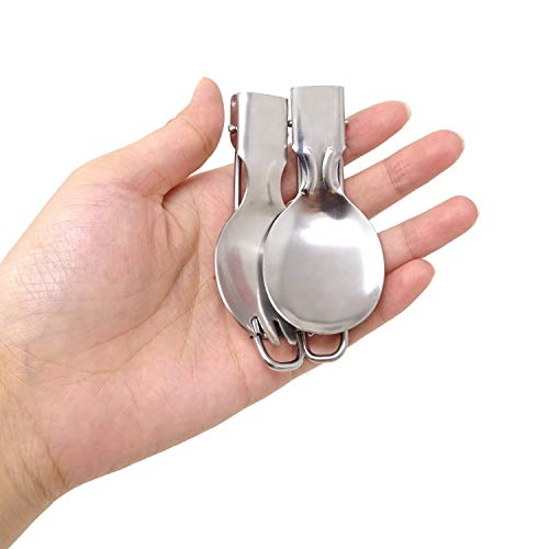 Portable Stainless Steel Folding Spoon & Spork Set for Camping