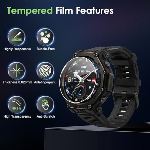 Amazfit T-Rex 3 Pro Screen Protector - Tempered Glass, 3 Pack - Transparent