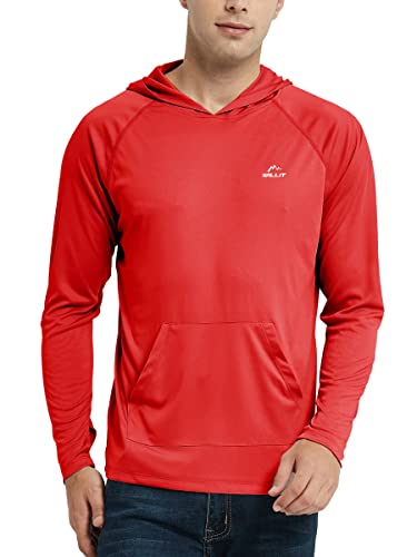 Willit Men's UPF 50+ Sun Protection Hoodie Shirt Long Sleeve Rash Guard for Outdoor Fishing & Sports