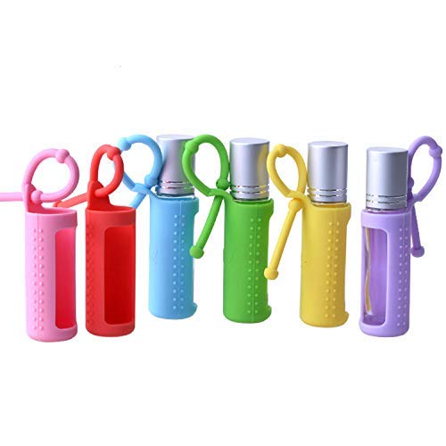Essential Oil Bottle Holder Sleeve - 6 Pack Silicone Travel Case
