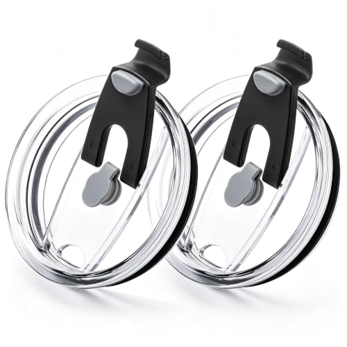30oz Tumbler Lids - 2 Pack for Yeti & Other Brands - Black