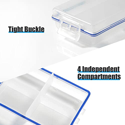 Mini Waterproof Tackle Organizer - 4 Pcs Fishing Box 4in x 2.5in x 1in