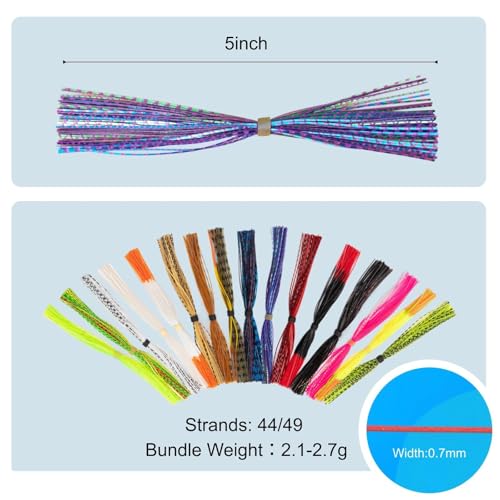 16-Color Silicone Fishing Lure Skirt Legs - Fly Tying Material