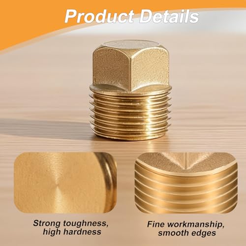 1/2 Inch NPT Solid Brass Boat Drain Plugs - 2 Pack