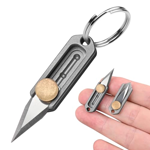 ITOKEY Mini Titanium Pocket Knife Keychain EDC Utility Tool