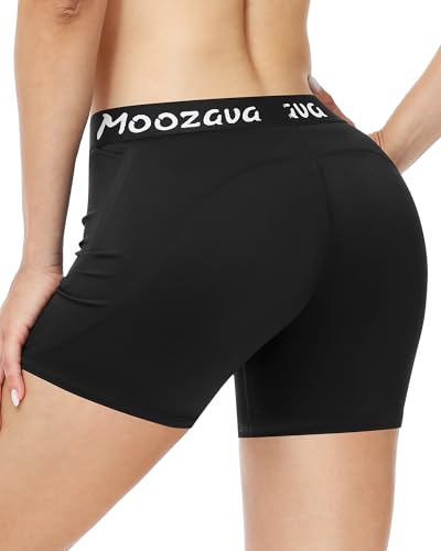 Compression Spandex Volleyball Shorts for Women - 5 Inch, Black