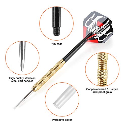 Professional Metal Tip Darts Set - 14g Classic Legend-Gold, 12 Pack