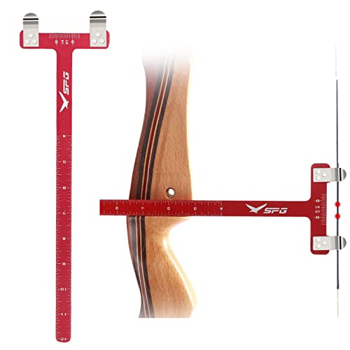 Red Archery Bow Square T-Shape Ruler Measurement Tool for Recurve & Compound Bows