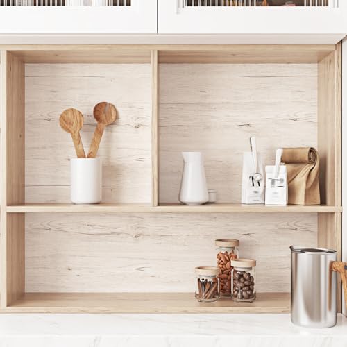 Wallercity Oak Wood Grain Contact Paper for Kitchen Countertops Light Wood Peel and Stick Wallpaper for Table Tops Desk Vinyl Self Adhesive Waterproof Wall Paper for Countertop Cabinets 15.8''x78.7''