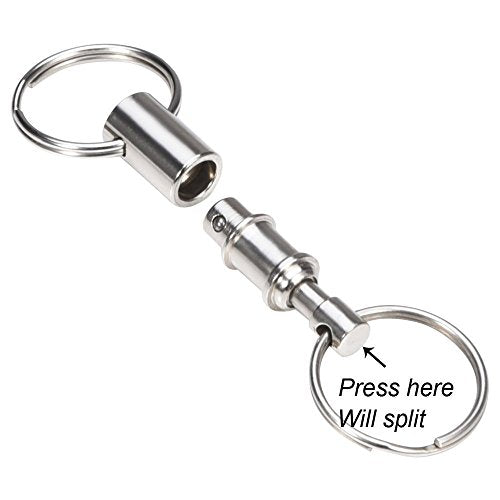 5 Pack Detachable Pull Apart Key Rings - Quick Release Keychains