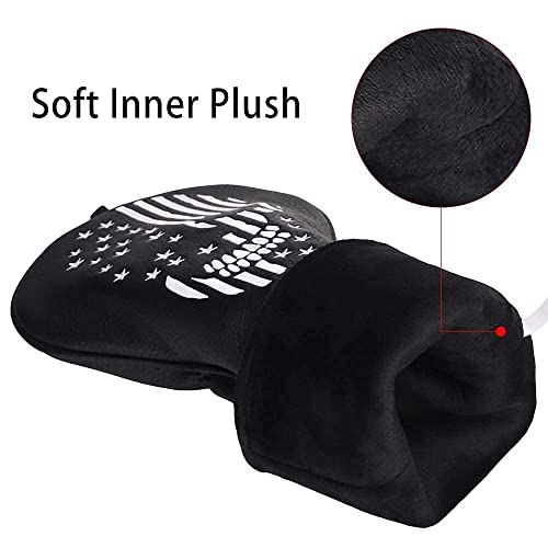 Caiobob Skull Golf Head Covers Set for Drivers - Black Synthetic Leather Skeleton Design