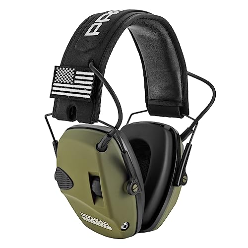 Electronic Ear Protection Muffs for Shooting - Green