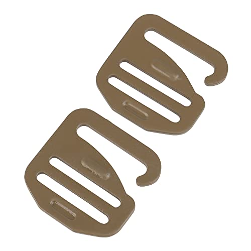 Heavy Duty Metal G-Hook Buckles - 2pcs for 1 Inch Webbing - Brown
