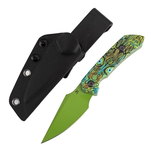 KANSEPT Fenrir Fixed Blade Knife Green Handle, 2.87" D2 Blade, EDC & Outdoor