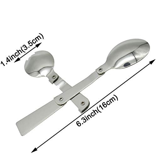 Foldable Stainless Steel Spoon and Fork Set - Portable Camping Utensils