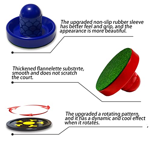Joovon Blue and Black Air Hockey Pusher & Puck Set Non-Slip Design