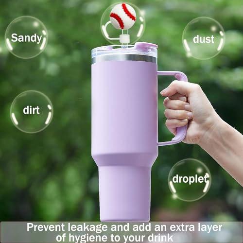 Silicone Straw Covers - Set of 5 Cute Sports Designs