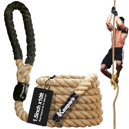 Keepark 1.5 Inch Diameter 10FT Climbing Rope for Fitness & Indoor/Outdoor Training