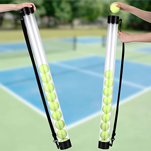Tennis Ball Pickup Tube - 2 Pack with Shoulder Strap - Clear