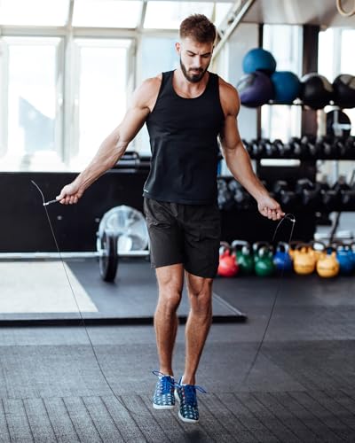JWJ Mens Athletic Gym Shorts 3 Pack - Large Black / Dark Grey / Army, Quick Dry with Zipper Pockets