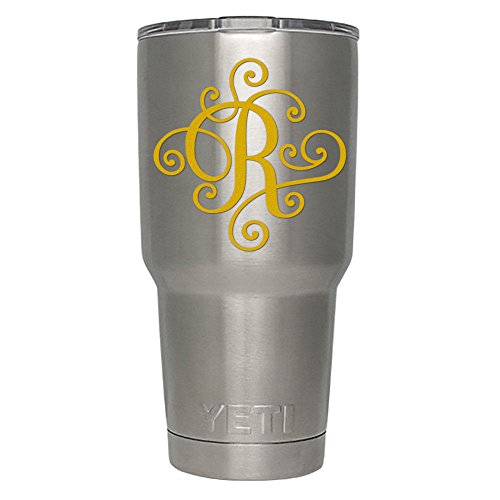 Gold Monogram Die Cut Decal Sticker - Letter R