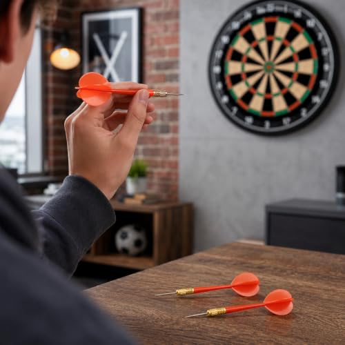 Plastic Throwing Dart Arrows Toy - 12-Pack, 5-Inch Red Darts
