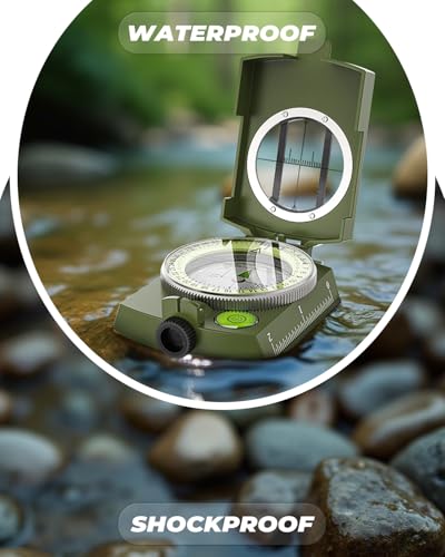 Lightweight Waterproof Orienteering Compass with Glow in Dark