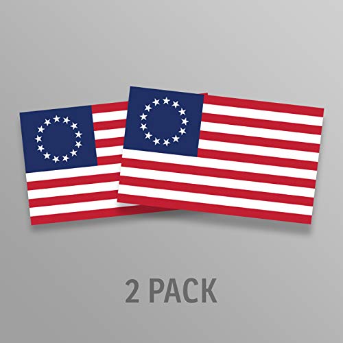 Betsy Ross Flag Vinyl Decal Sticker - 2-Pack, 5" x 3"