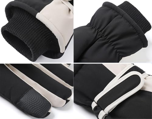 Windproof Thermal Winter Ski Gloves - Touchscreen Compatible - Black, One Size