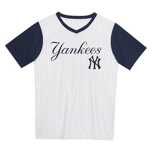 Toddler 2T-4T MLB Officially Licensed Pinstripe V-Neck Jersey - New York Yankees - Navy