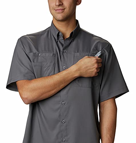 Columbia Men's PFG Tamiami II Short Sleeve Fishing Shirt 6X City Grey