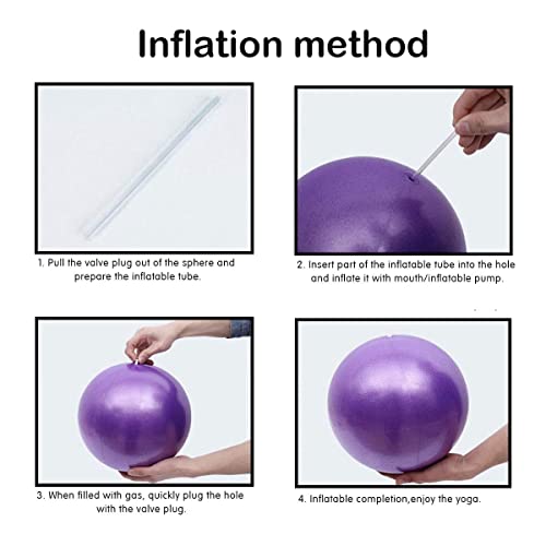9-Inch Mini Stability Ball - Anti-Burst, Non-Slip, Purple