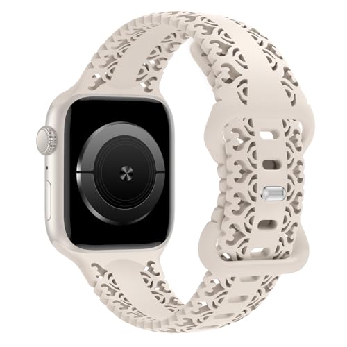 Breathable Lace Silicone Sport Band for Smart Watches - Starlight 38/40/41/42mm
