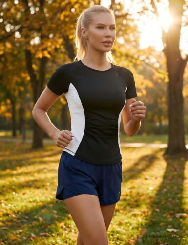 Women's Athletic Short Sleeve Workout T-Shirt - X-Large Black