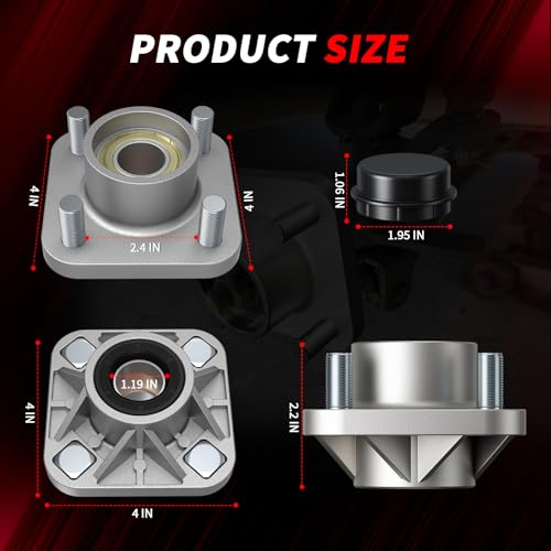 Golf Cart Front Wheel Hub Assembly for Yamaha G2 G8 G9 G14 G16 G19 G22 G29 - Durable Aluminum Bearings Kit