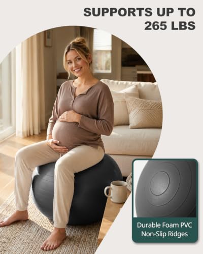 Yoga Stability Ball for Core Training, Pregnancy & Office Use