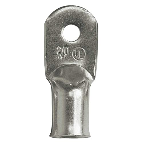 Tinned Copper Lugs - 2 AWG, 2 Pack with 1/4" Ring