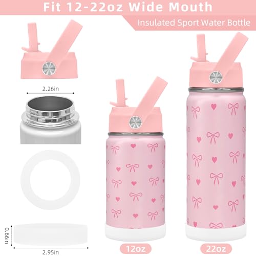 Straw Lid & Silicone Boot for Wide Mouth Water Bottles - Pink