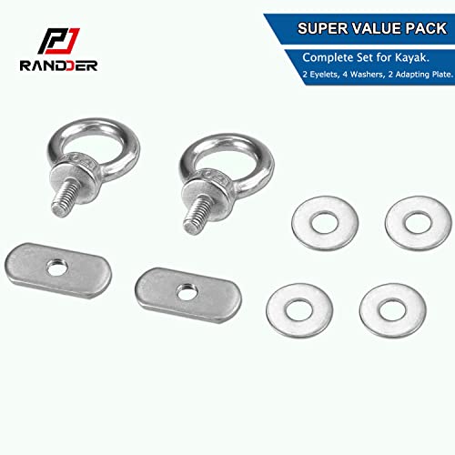 Stainless Steel Kayak Tie Down Eyelets - 2 Pack Mount Kit