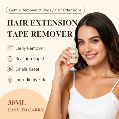 YILITE Fast Acting Tape in Hair Extension Remover, Wig Glue Remover, Hair Extensions Adhesive Remover &Glue Remover - Quick Dissolve Formula, Safe Gentle - 30ml