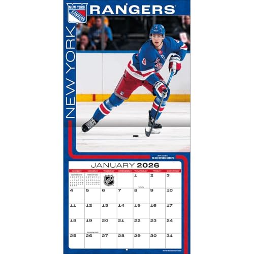 New York Rangers 2026 Wall Calendar - 12x12 Full-Color