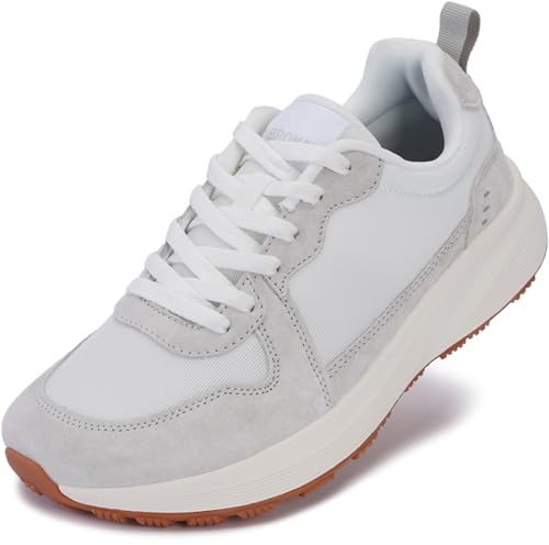 BRONAX Women's Wide Toe Athletic Sneakers S75 Grey 8 Wide Casual Shoes