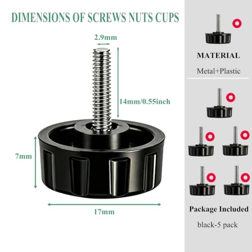 5 Pack Fishing Spinning Reel Handle Screw Caps - Replacement Parts