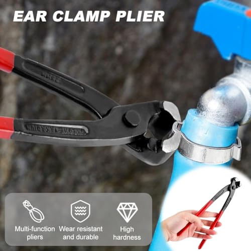 9 Inch Ear Clamp Pliers ? Chrome Vanadium Steel for Easy Hose/Pipe Install & Remove, Cuts Tool Clutter ? Ideal for Tight-Space Repairs, Car Fuel Lines & DIY Projects