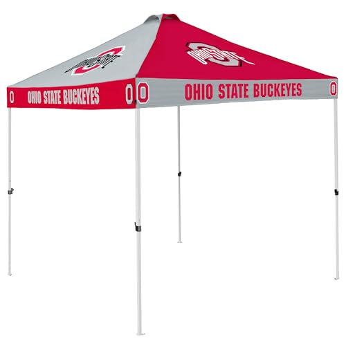 Ohio State Buckeyes Checkerboard Canopy Tent - 9' x 9', Vented Roof